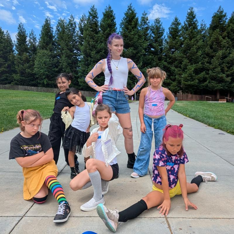 Girls and Councilor dressed up